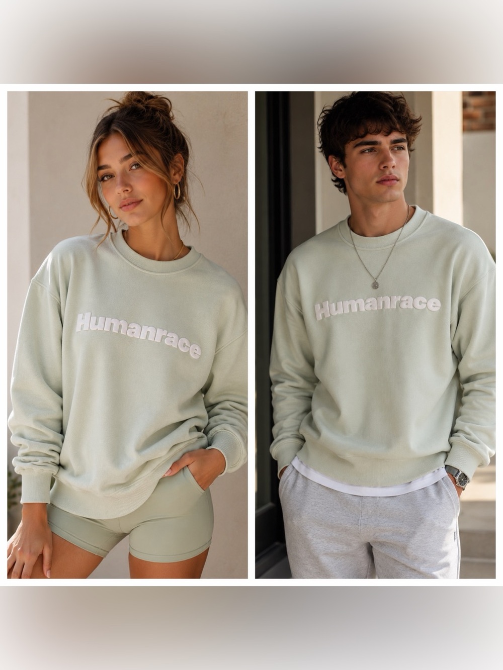 Adidas x Pharrell Williams Humanrace Light Mint Crewneck Sweatshirt Unisex Sz S
